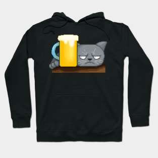 Stressful cat in need of beer Hoodie